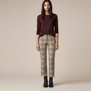 Burberry High Rise Nova Check Plaid Cropped Pants